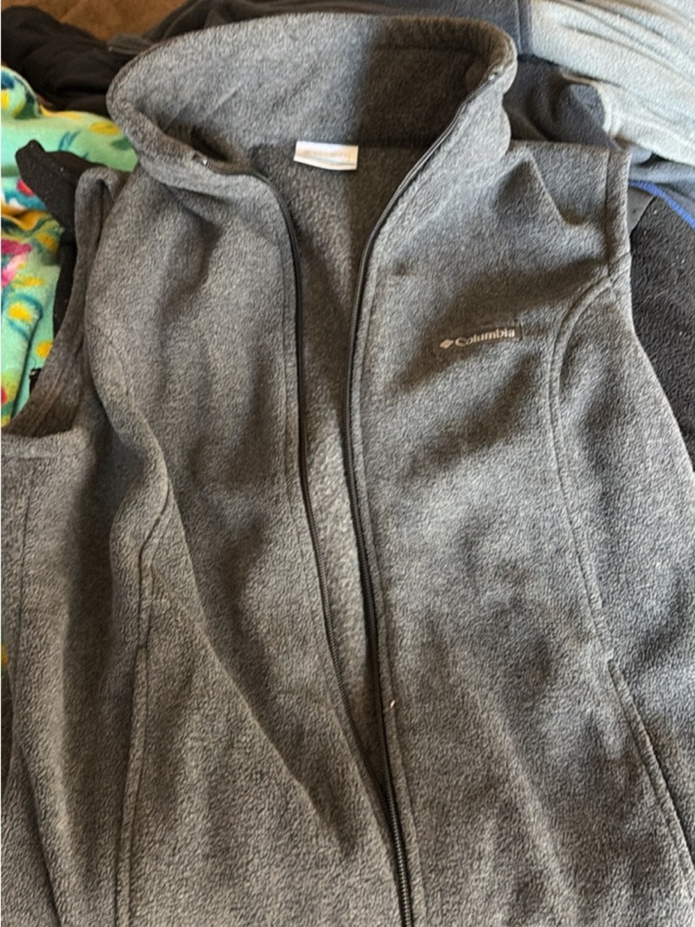 Columbia Charcoal Gray Full-Zip Fleece Vest